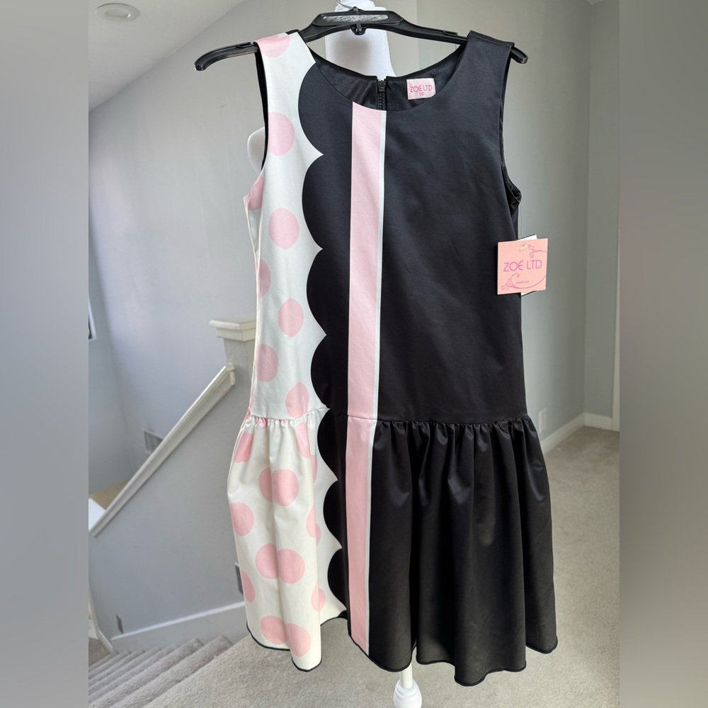 ZOE LTD girl dress size16, pink/black